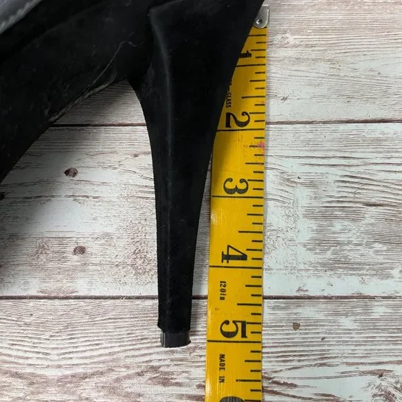 Via Spiga SIZE 10 Black Suede Platform 5” Heels Leather Booties - Picture 10 of 12